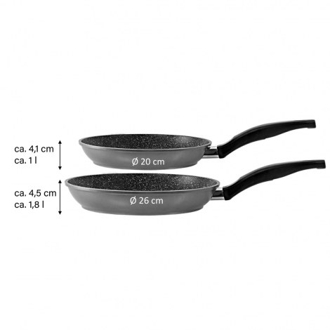 Stoneline | 10640 | Pan Set of 2 | Frying | Diameter 20/26 cm | Suitable for induction hob | Fixed handle | Anthracite - 8